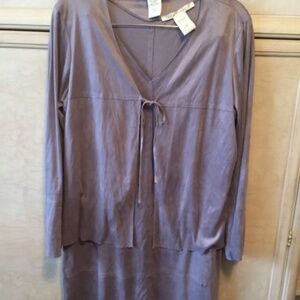 Max Studio lavender/ gray ultra suedeKL dress with matching jacket
